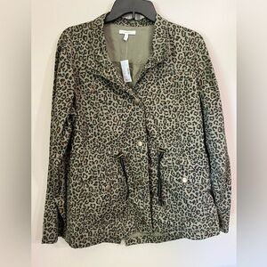 NWT Maurice’s lightweight green animal print cargo jacket size Large